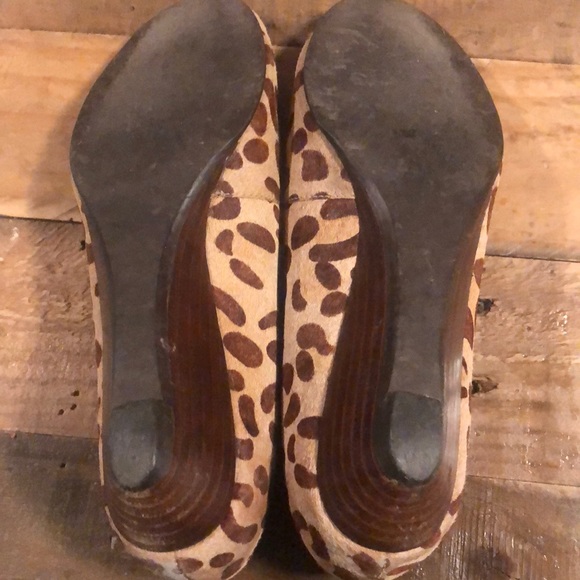 Steve Madden Calf Hair Peep Toe 1” mini wedge - Picture 6 of 8